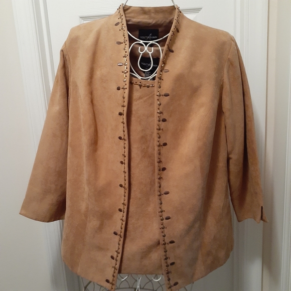 Positive Attitude Faux Suede Cami and Jacket, Size 14W - Picture 1 of 7